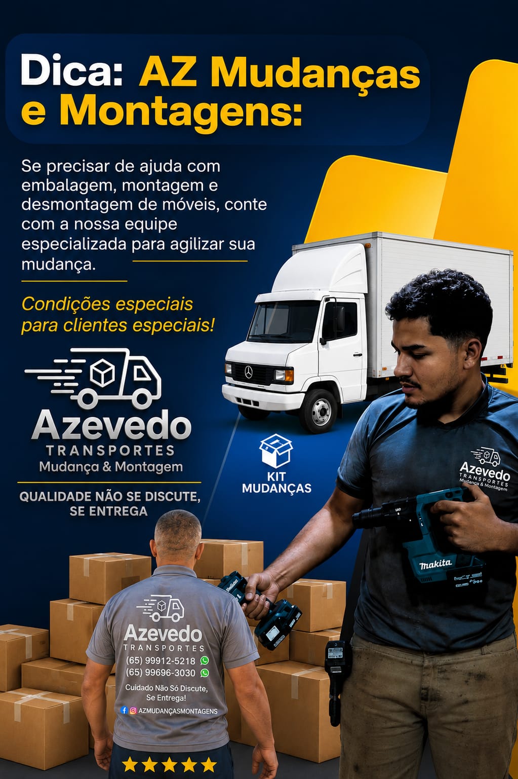 Equipe Azevedo Transportes em serviço