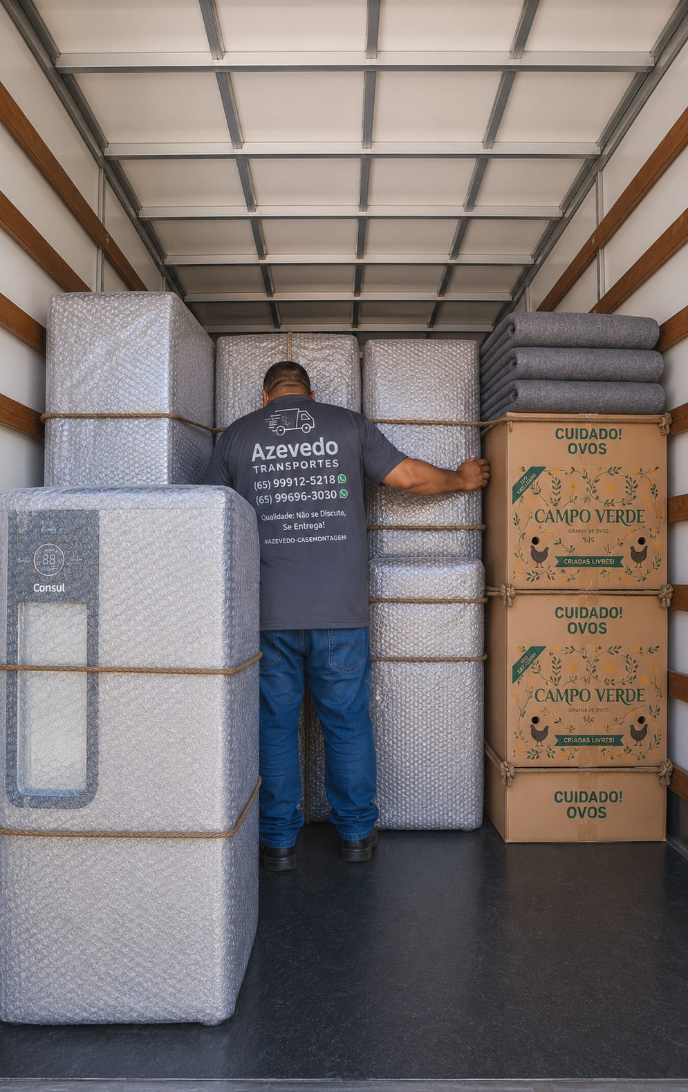 Equipe Azevedo Transportes em serviço